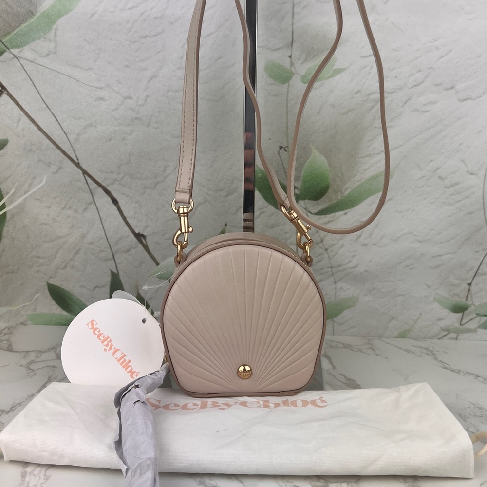 See by Chloe Shell Mini Shoulder Bag Cement Beige